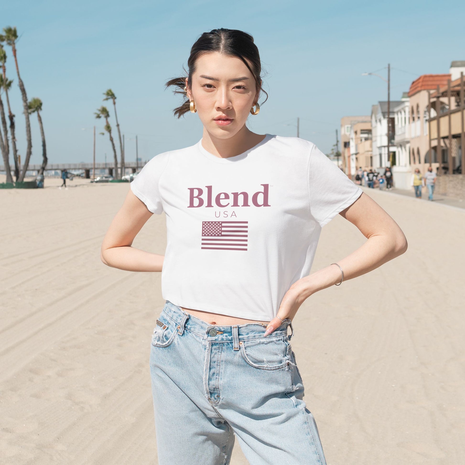 Blend USA | Women’s Flowy Crop Tee