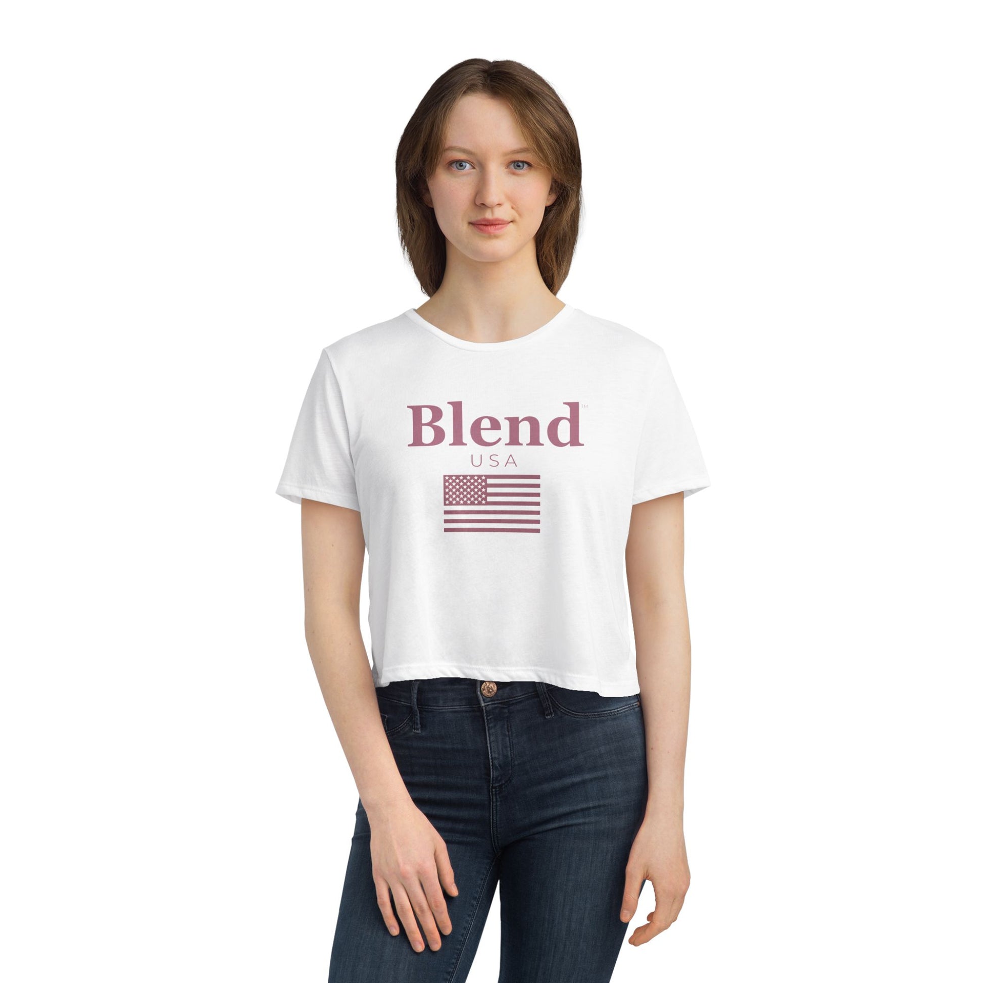 Blend USA | Women’s Flowy Crop Tee